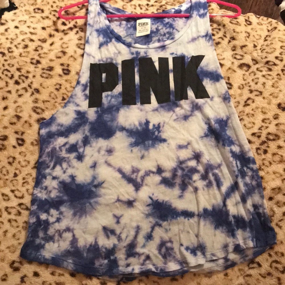 PINK tie dye muscle tank